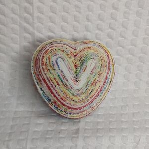 Ten Thousand Villages Multicolor Layered Heart Paper Art